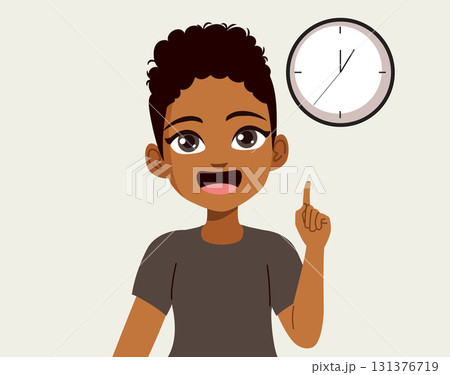 Cartoon Illustration Of Woman Pointing Hand On Clock, Running Out Of Time Concept Cartoon Illustration Of Woman Pointing Hand On Clock, Running Out Of Time Concept 131376719