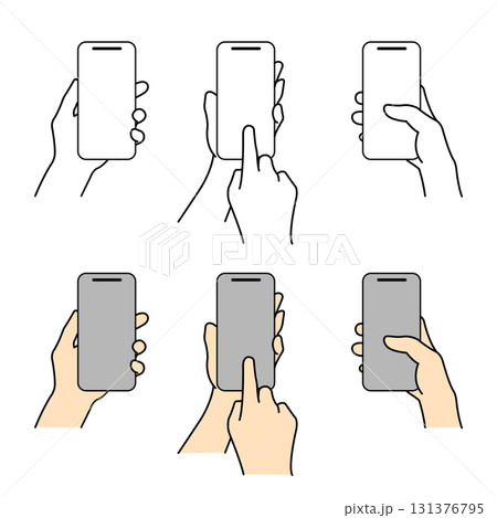 スマホを操作する手 スマホを操作する手 131376795