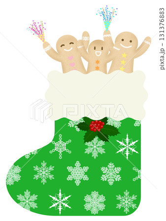 クリスマスソックスとジンジャーブレッドマン 131376883