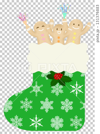 クリスマスソックスとジンジャーブレッドマン 131376883