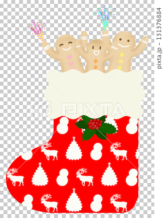 クリスマスソックスとジンジャーブレッドマン 131376884