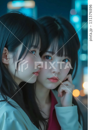 ヒソヒソ話をする女の子 131376896