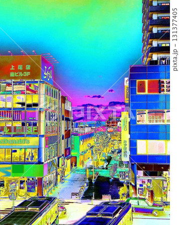 駅前風景　＜加工＞ 131377405