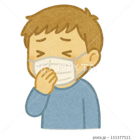 【人物】咳をしている男の子のイラスト 131377521