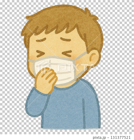 【人物】咳をしている男の子のイラスト 131377521