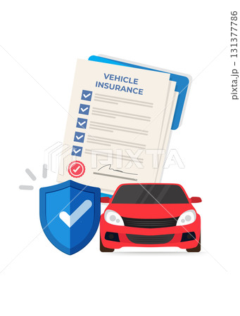 Vehicle insurance flat illustration vector template Vehicle insurance flat illustration vector template 131377786