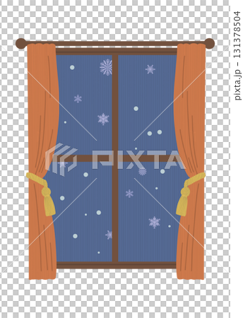 雪が降っている窓辺のイラスト 雪が降っている窓辺のイラスト 131378504