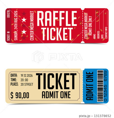 Party Invitation and Raffle Ticket Design 131378652