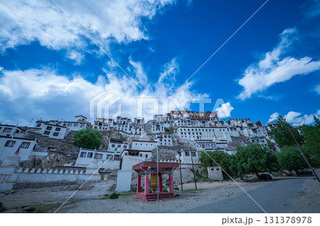 The Thiksey Monastery on the top of mountain The Thiksey Monastery on the top of mountain 131378978
