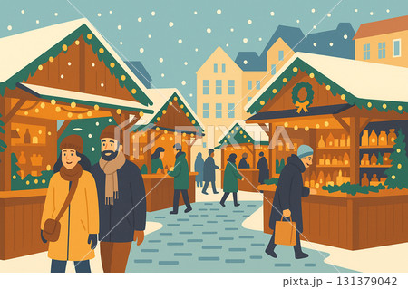 灯りに包まれるクリスマスマーケット 灯りに包まれるクリスマスマーケット 131379042