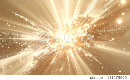 シャンパンベージュのキラキラ爆発エフェクト背景イラスト シャンパンベージュのキラキラ爆発エフェクト背景イラスト 131379669