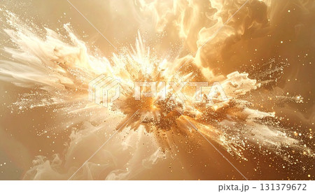 シャンパンベージュのキラキラ爆発エフェクト背景イラスト シャンパンベージュのキラキラ爆発エフェクト背景イラスト 131379672