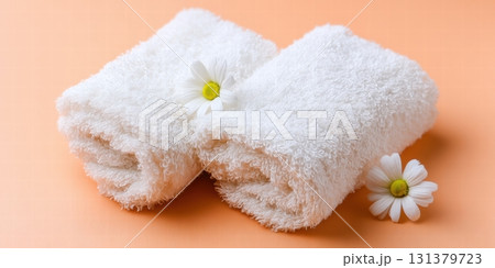 towels, a blank white mock up card 131379723