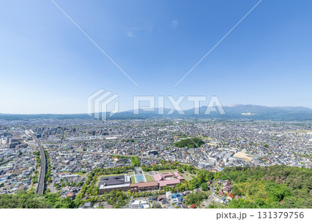 福島県福島市　高台から見る福島市の街並み 131379756