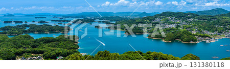 展海峰から九十九島の眺め　パノラマ【長崎県佐世保市】 131380118