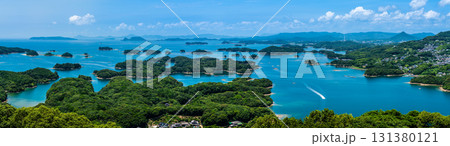 展海峰から九十九島の眺め　パノラマ【長崎県佐世保市】 131380121