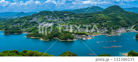 展海峰から九十九島の眺め　パノラマ【長崎県佐世保市】 131380135
