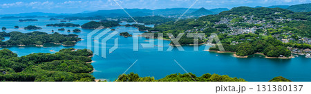 展海峰から九十九島の眺め　パノラマ【長崎県佐世保市】 131380137