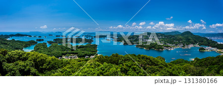 展海峰から九十九島の眺め　パノラマ【長崎県佐世保市】 131380166