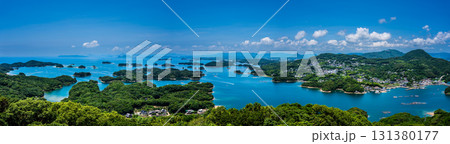 展海峰から九十九島の眺め　パノラマ【長崎県佐世保市】 131380177
