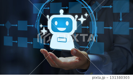 エージェントAIによるワークフロー自動化。インテリジェントプロセスオートメーション。ワークフロー図を 131380303