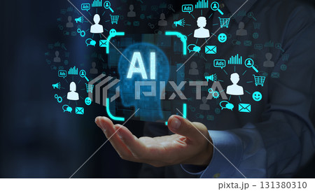 AI搭載のCRMシステム。予測型顧客分析。ターゲット顧客データの分析とパーソナライズされたマーケティ 131380310