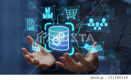 エンタープライズリソースプランニングERPシステム。リアルタイムプロジェクト管理とデータインテグレー 131380339