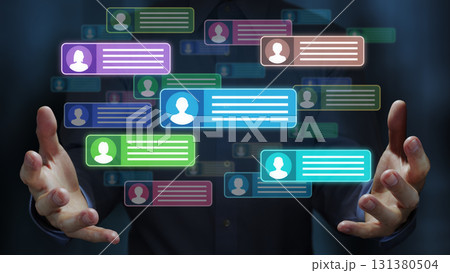 ナレッジ共有と企業向けソーシャルネットワーク。内部コミュニケーションプラットフォームでのチームコラボ 131380504