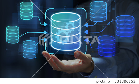 データインテグレーションとETLプロセス。データパイプラインとデータウェアハウス。データベースのアイ 131380553