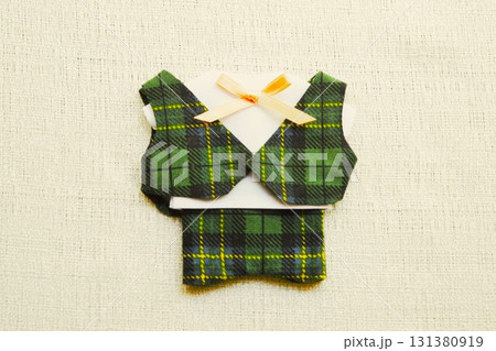 ぬい服 緑チェックセットアップ 3 ぬい服 緑チェックセットアップ 3 131380919