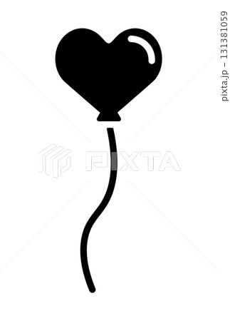 ハート型の風船のイラスト 131381059