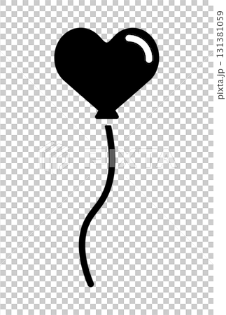 ハート型の風船のイラスト 131381059