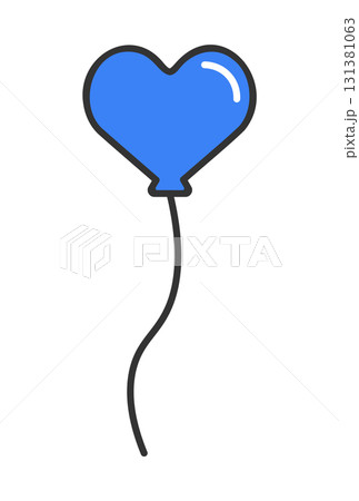 ハート型の風船のイラスト ハート型の風船のイラスト 131381063