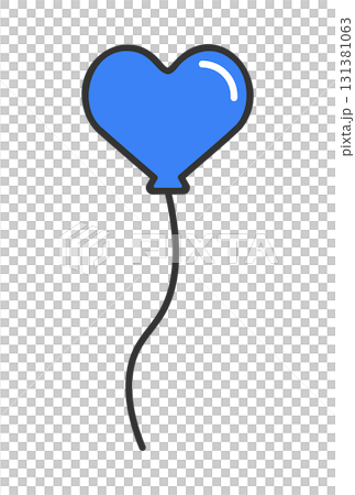 ハート型の風船のイラスト ハート型の風船のイラスト 131381063