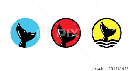 whale tail dolphin shark vector logo icon round border cartoon character doodle wave ocean sea symbol illustration design whale tail dolphin shark vector logo icon round border cartoon character doodle wave ocean sea symbol illustration design 131381938