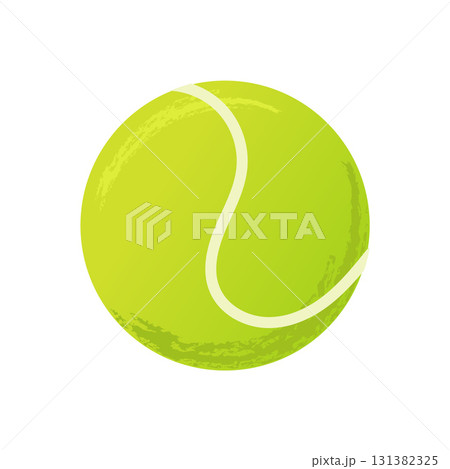 Tennis ball. Flat illustration of a green tennis ball. Perfect for sport themes, fitness concepts, and outdoor game designs. Simple style isolated on white background 131382325