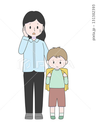 母親と小学生の子供 131382393