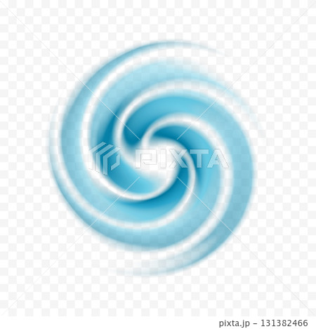 Water blue swirl on white background. Spiral air vortex. Water blue swirl on white background. Spiral air vortex. 131382466