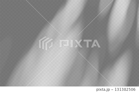 Abstract shadow overlay from tree branch on a transparent background. 131382506