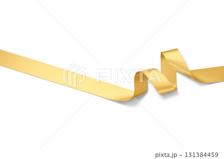 Blank gold satin ribbon mockup, top view Blank gold satin ribbon mockup, top view 131384459