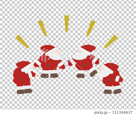 Illustration material of a cute profile of Santa Claus gathering Illustration material of a cute profile of Santa Claus gathering 131384637