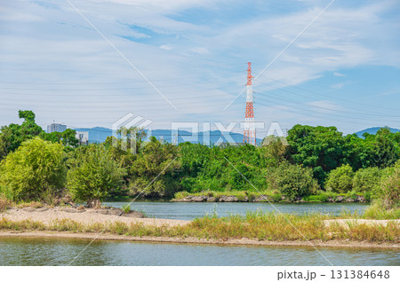 秋の淀川風景　大阪府高槻市 131384648