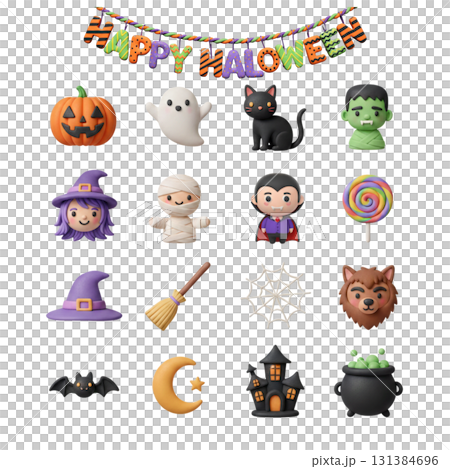 萬聖節可愛手繪插畫圖示集 萬聖節可愛手繪插畫圖示集 131384696