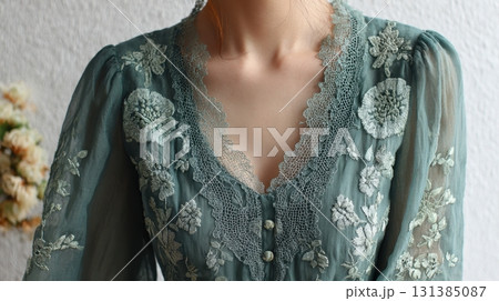 Floral blue dress 131385087