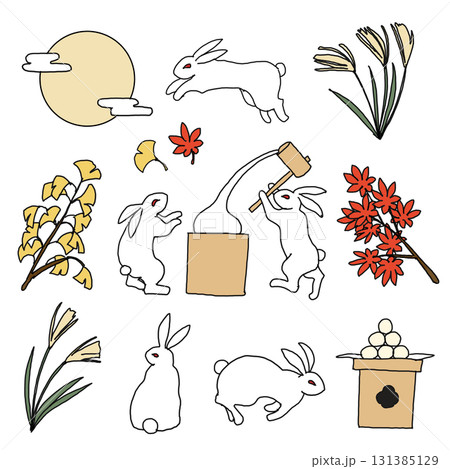 お月見イラストセット 131385129