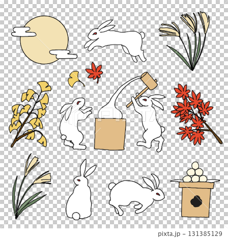 Moon view illustration set 131385129