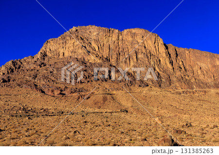 View of the rocky Sinai mountains and desert in Egypt 131385263