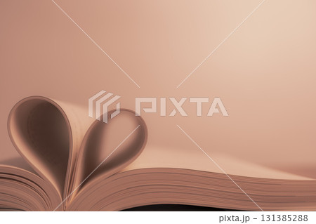 Heart Shape Made of Books with a Warm and Lovely Feeling, Conceptual Shot 131385288