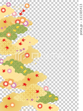 秋の背景2025（紅葉など）タテ6-1ベク 131385413