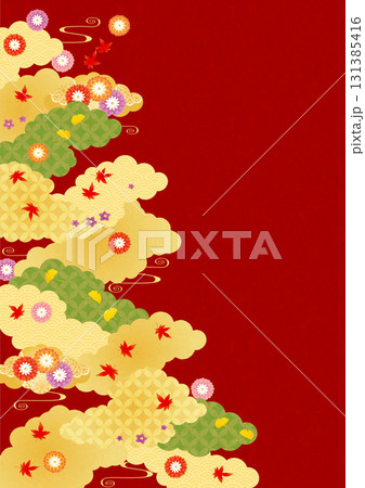 秋の背景2025（紅葉など）タテ6-3 131385416